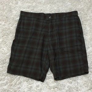 Patagonia Worn Wear Organic Cotton Stacking Shorts Mens Size 38 Plaid Blue Brown